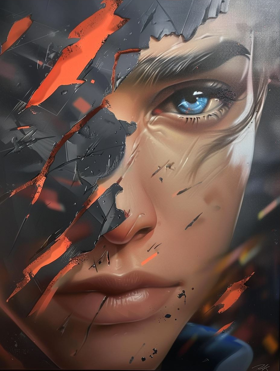 Fragmented Beauty in Digital Shards - Image 3