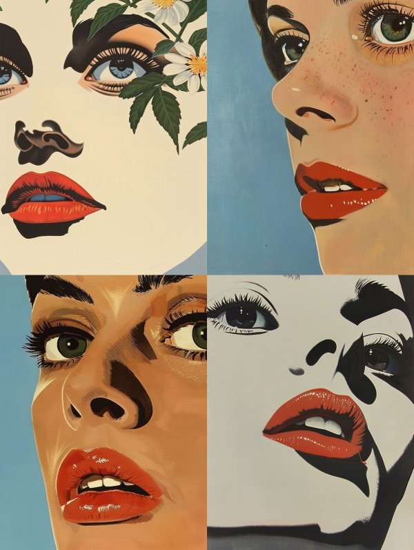 Floral and Bold Pop Art Portraits