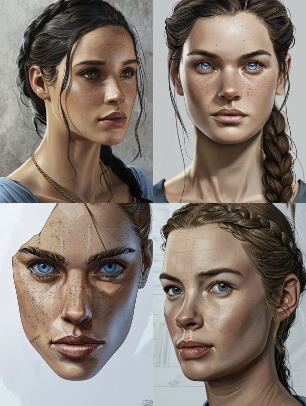 Digital Portraits of a Freckled Woman