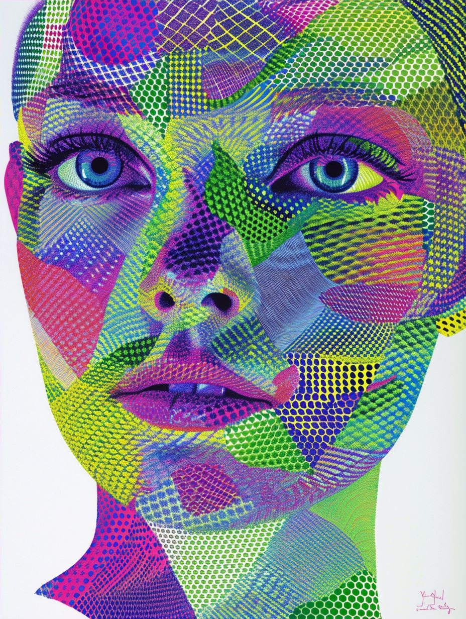 Vibrant Neon Geometric Portraits - Image 4