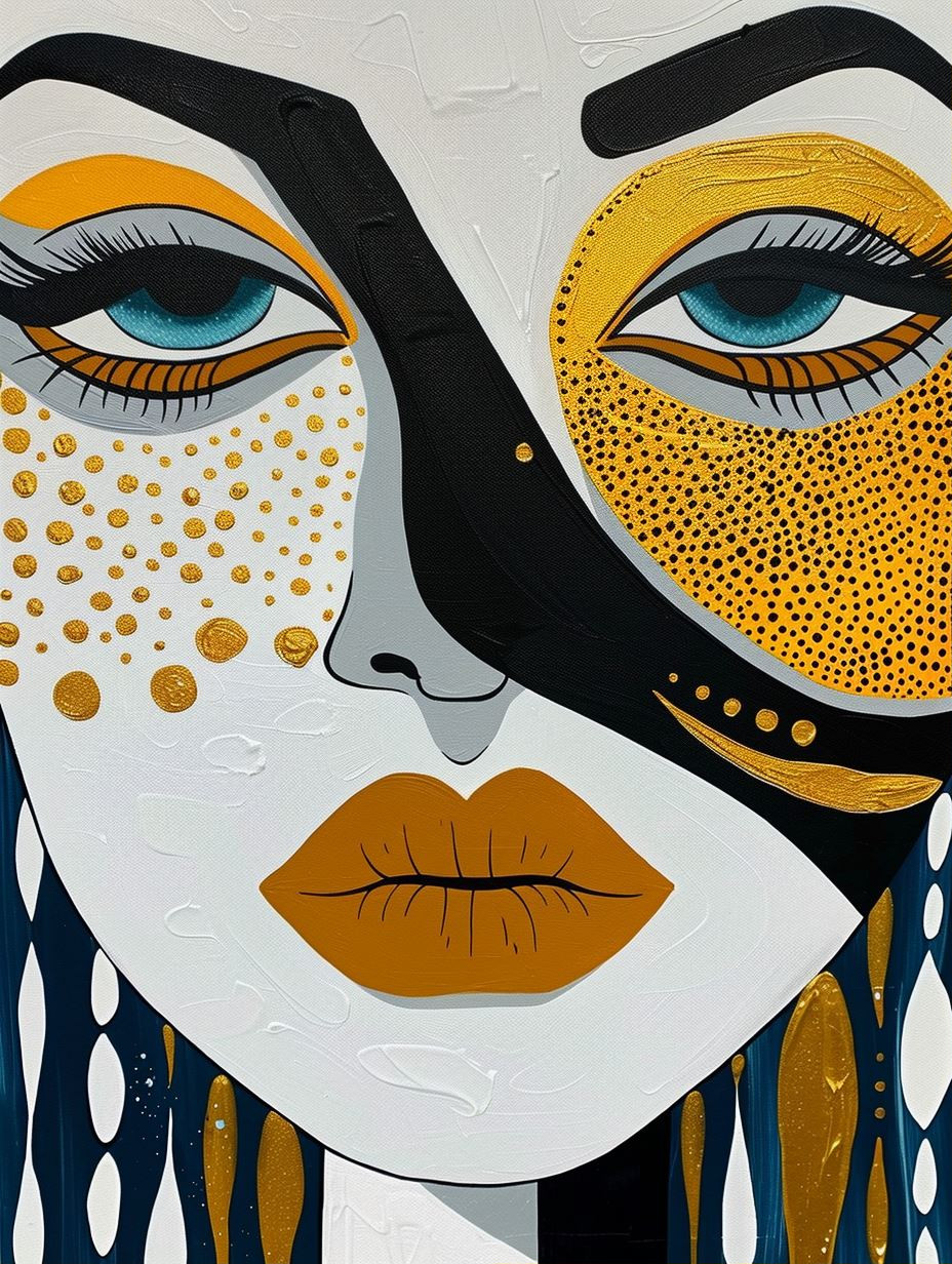 Abstract Golden Ethnic Portraits - Image 1