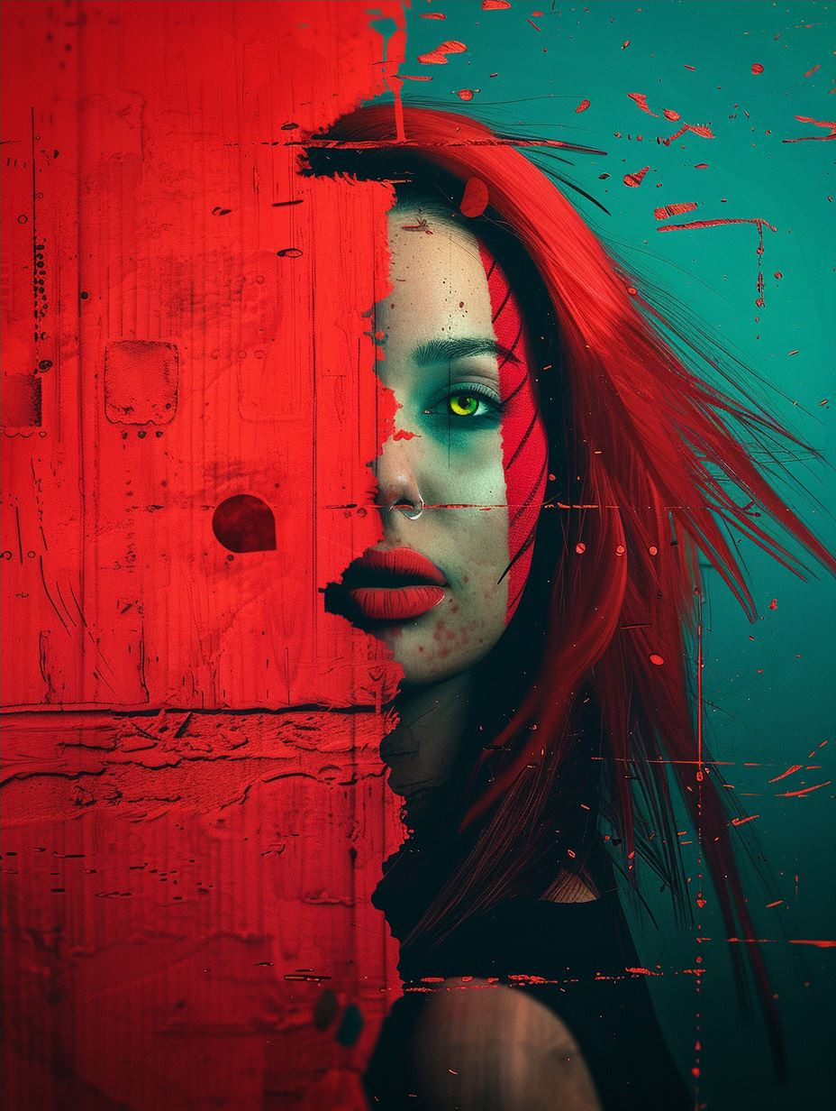 Neon Crimson Digital Soul Fragments - Image 4