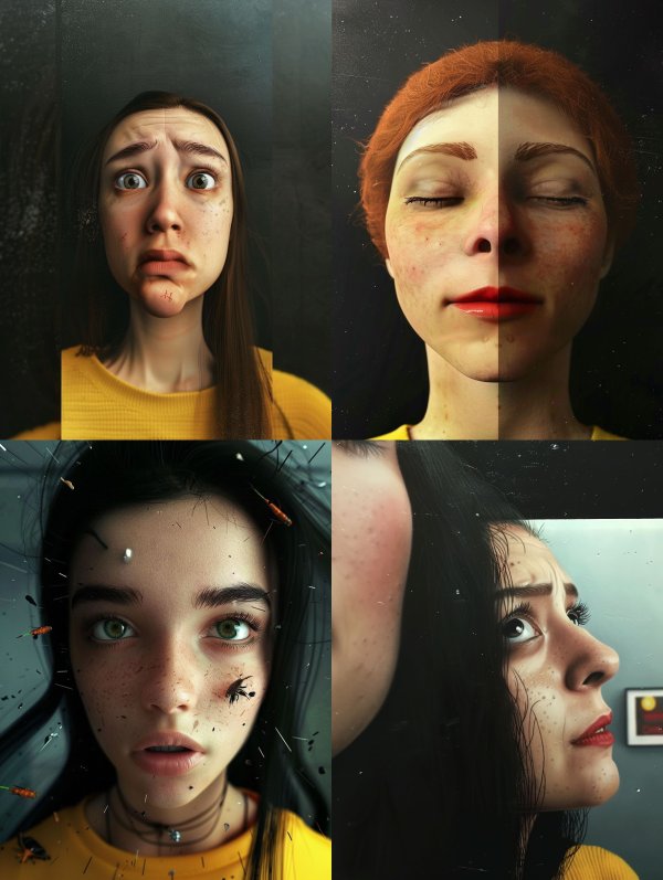 Emotional Spectrum of a Young Woman