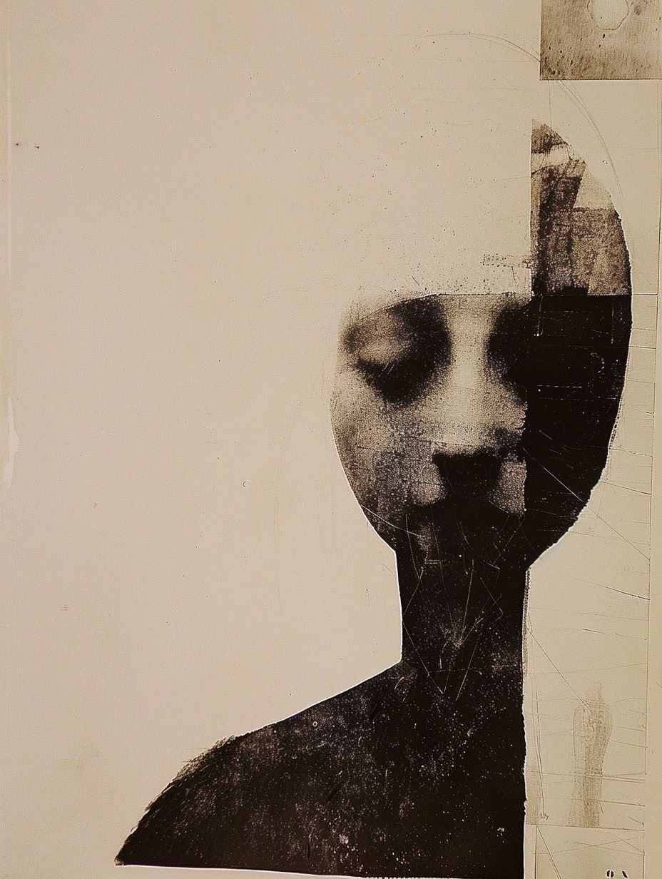 Fragmented Soul in Monochrome Ink - Image 3