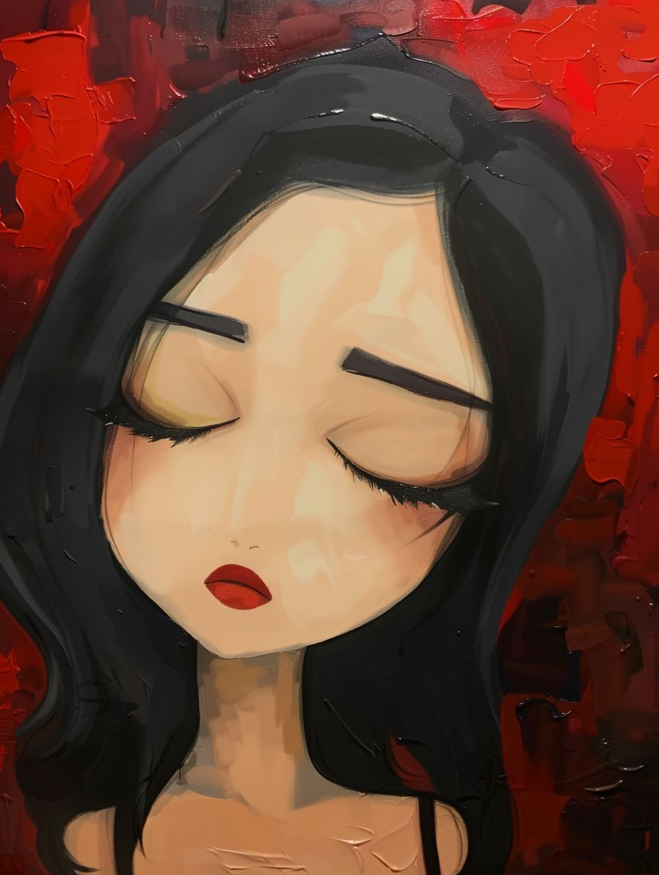 Moody Crimson Portrait Studies - Image 1