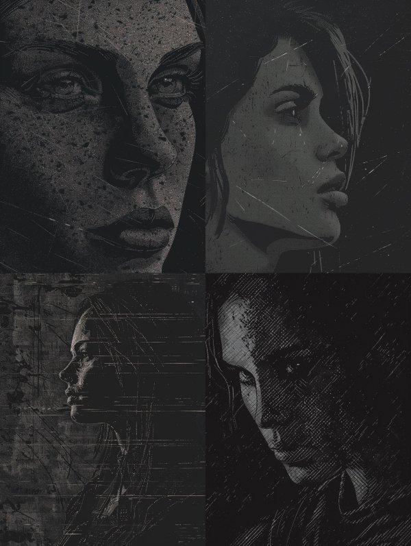 Dark Cinematic Charcoal Portraits