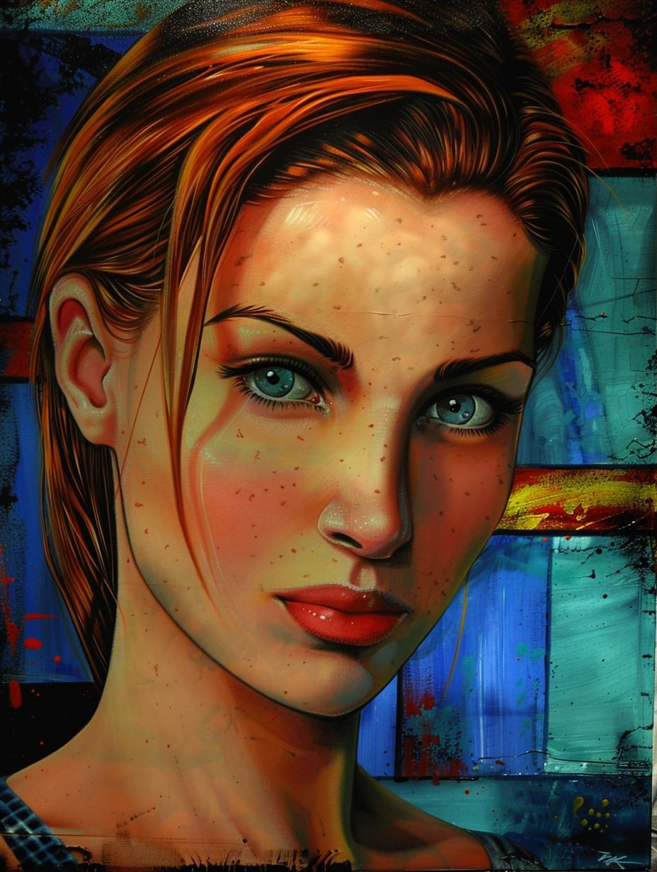 Crimson Ember Portrait - Image 1