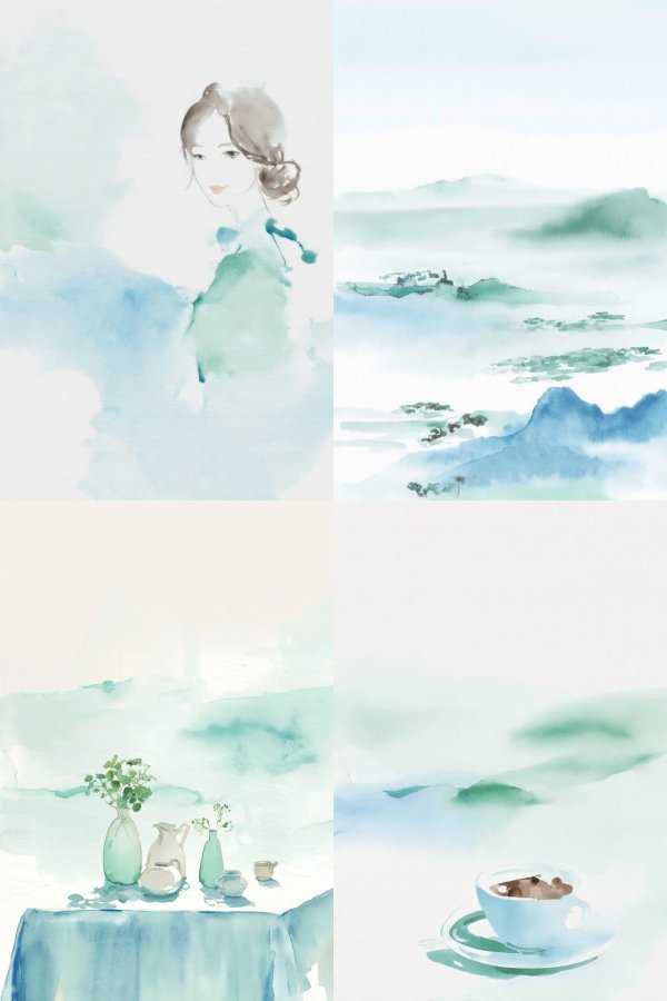 Serene Watercolor Dreams in Teal