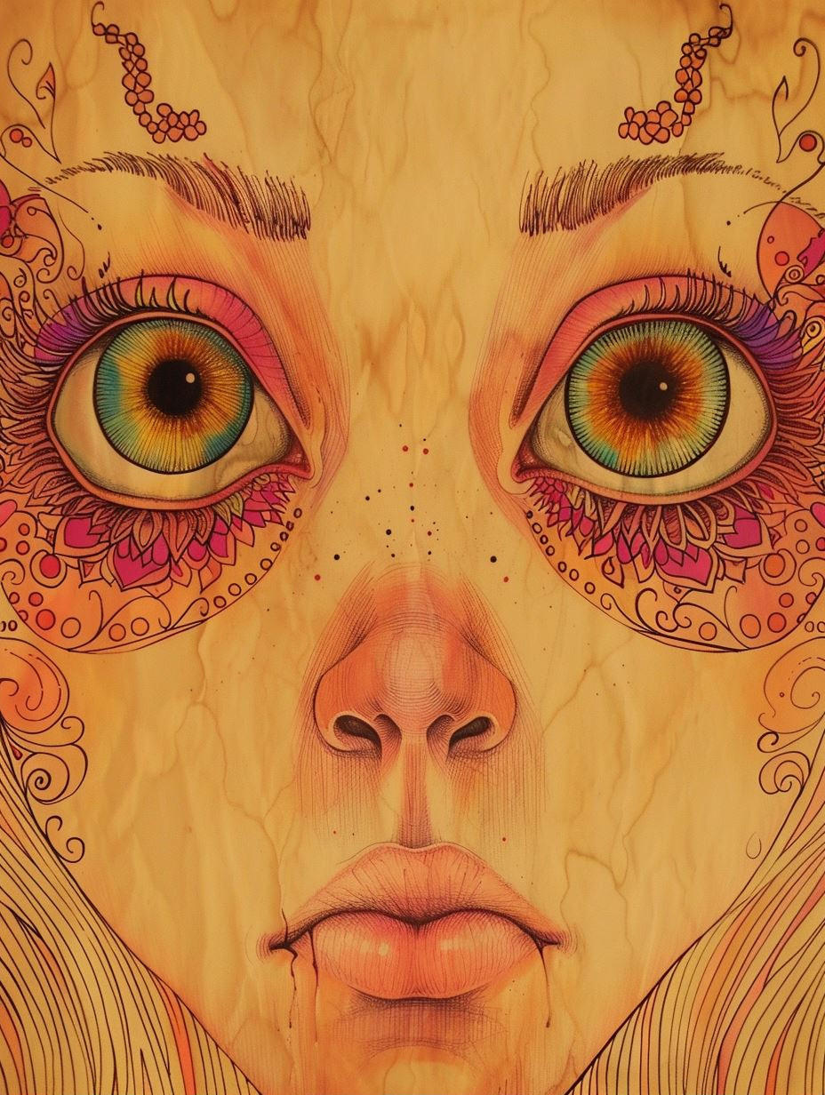 Ethereal Gaze of Golden Mandalas - Image 2