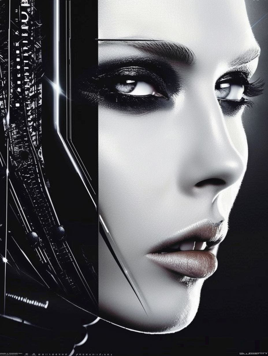Cybernetic Elegance in Monochrome - Image 3