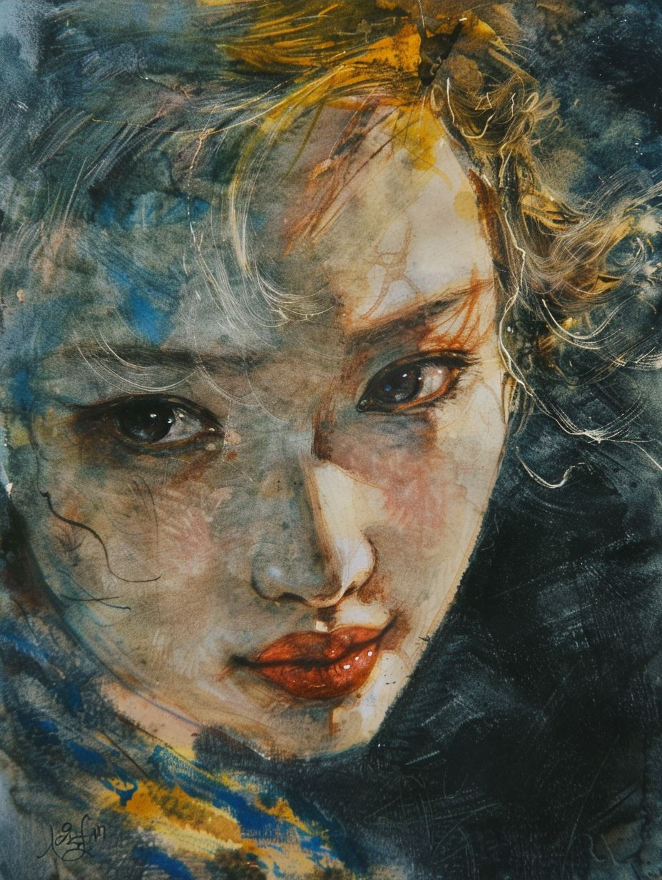 Ethereal Portraits in Blue Hues - Image 3