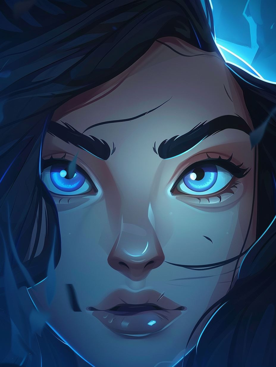 Ethereal Glow of Frozen Eyes - Image 1