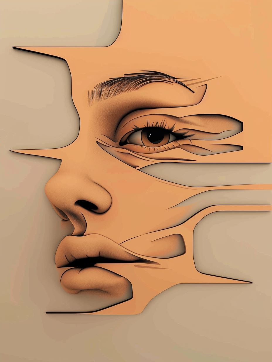 Fragmented Porcelain Beauty Portrait - Image 4