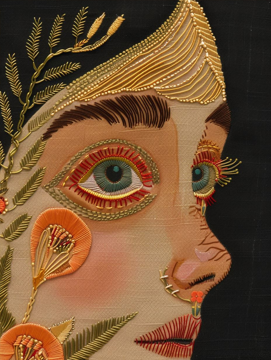 Intricate Threadwork Portrait Study - Image 4