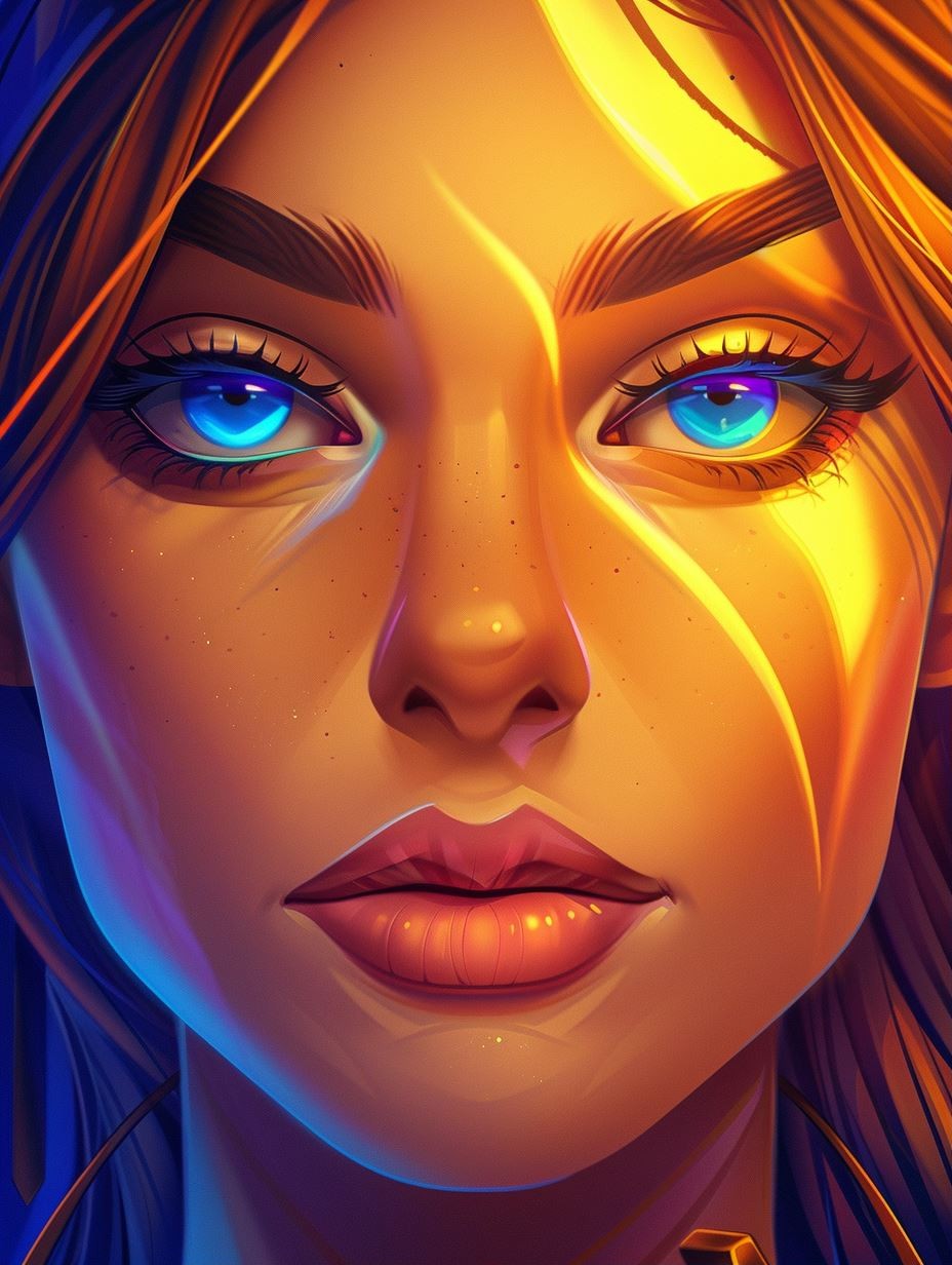 Neon Glow Ethereal Portrait