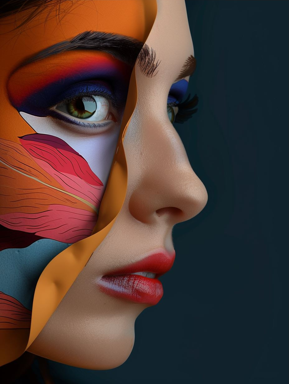 Fragmented Beauty in Vivid Contrast - Image 3
