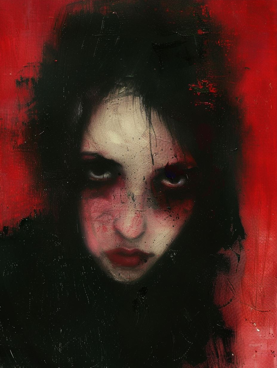 Haunting Shadows in Crimson Red - Image 3