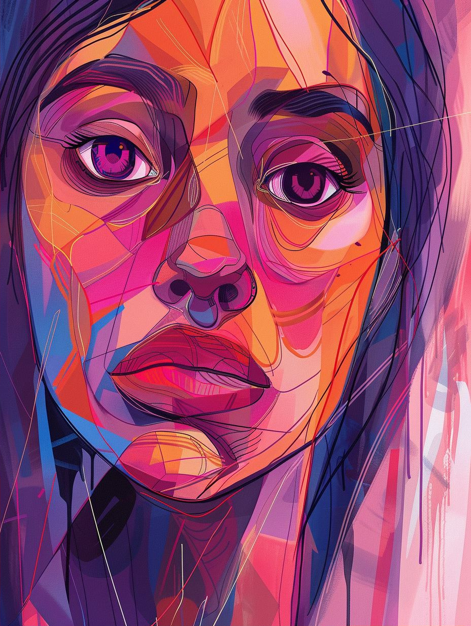 Vibrant Neon Psychedelic Portraits - Image 2