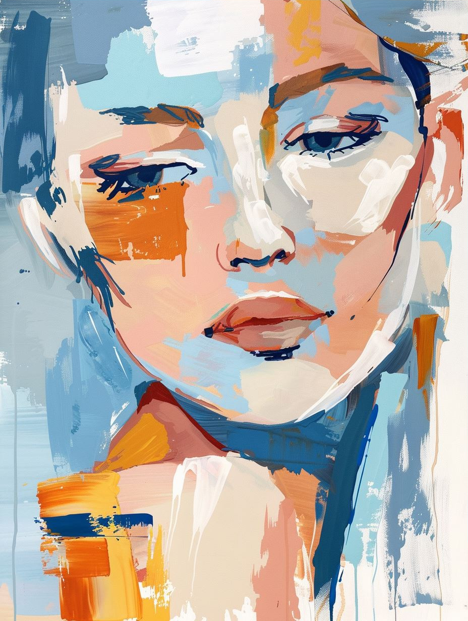 Azure Dreams: Abstract Female Portraits - Image 3