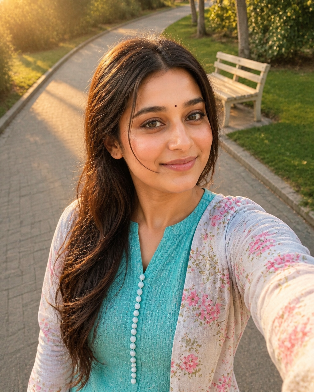Golden Glow South Asian Park Portrait