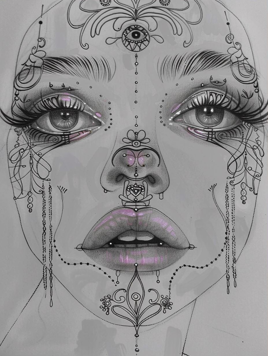 Ornate Gilded Ethereal Portrait - Image 3