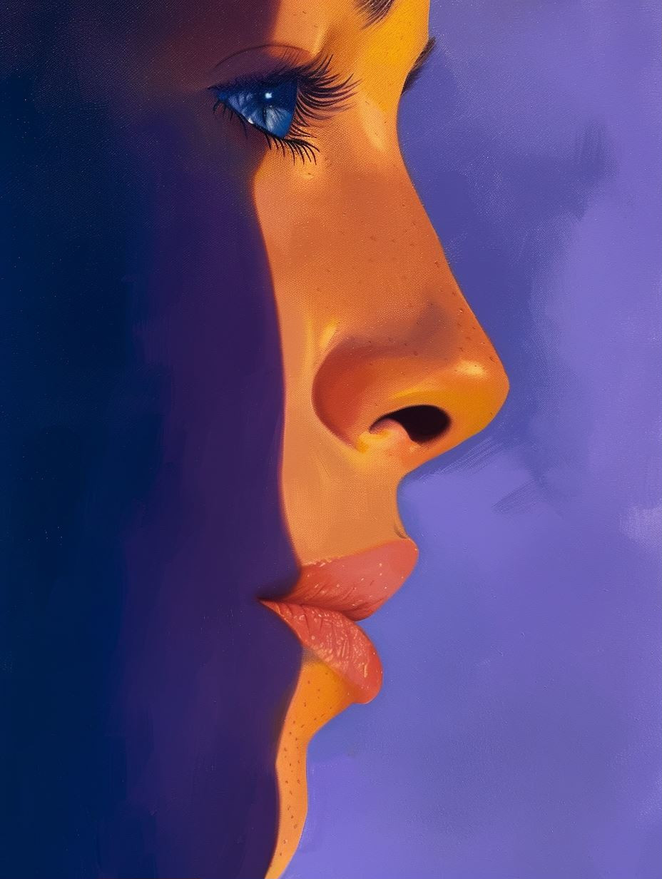 Neon Shadows Portrait Study - Image 1