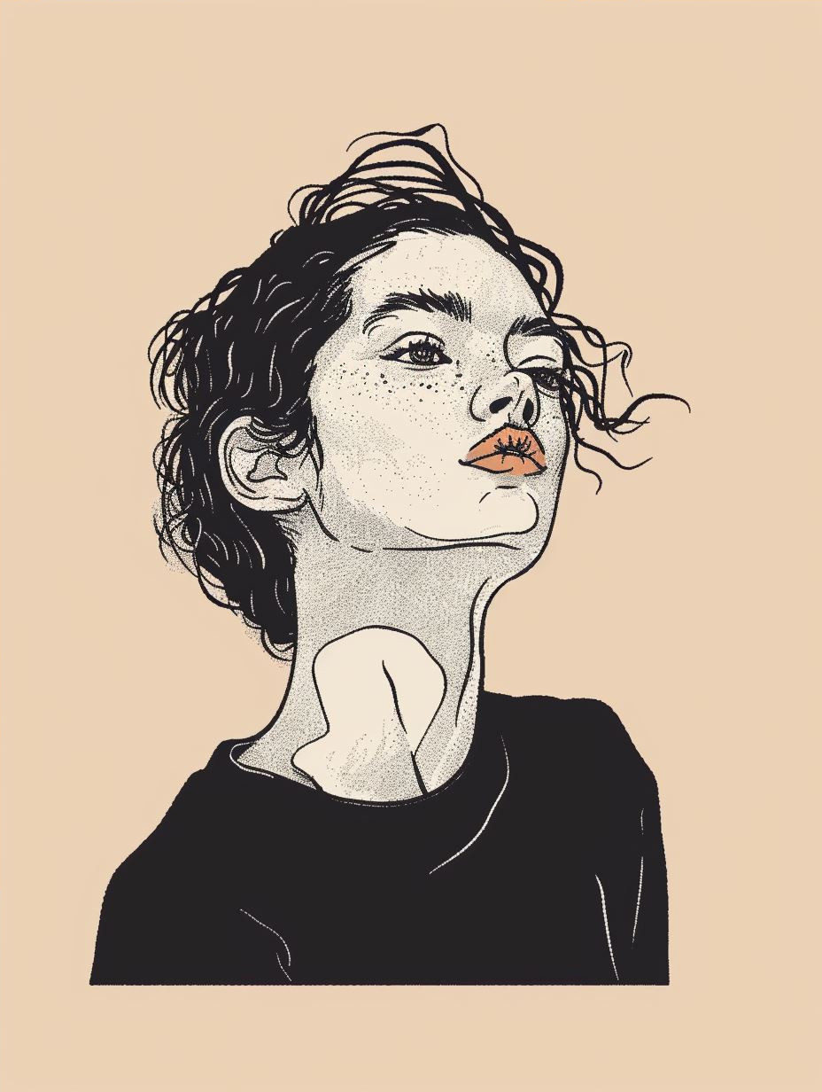 Sun-Kissed Ink Portrait - Image 4