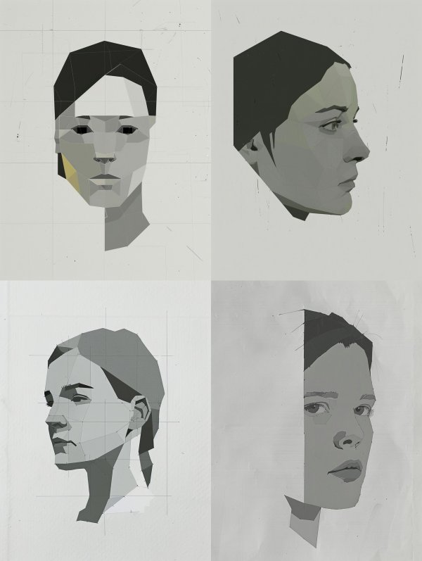 Geometric Monochromatic Digital Portrait