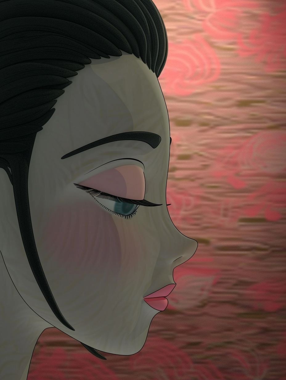 Vintage Stylized Anime Portrait - Image 2