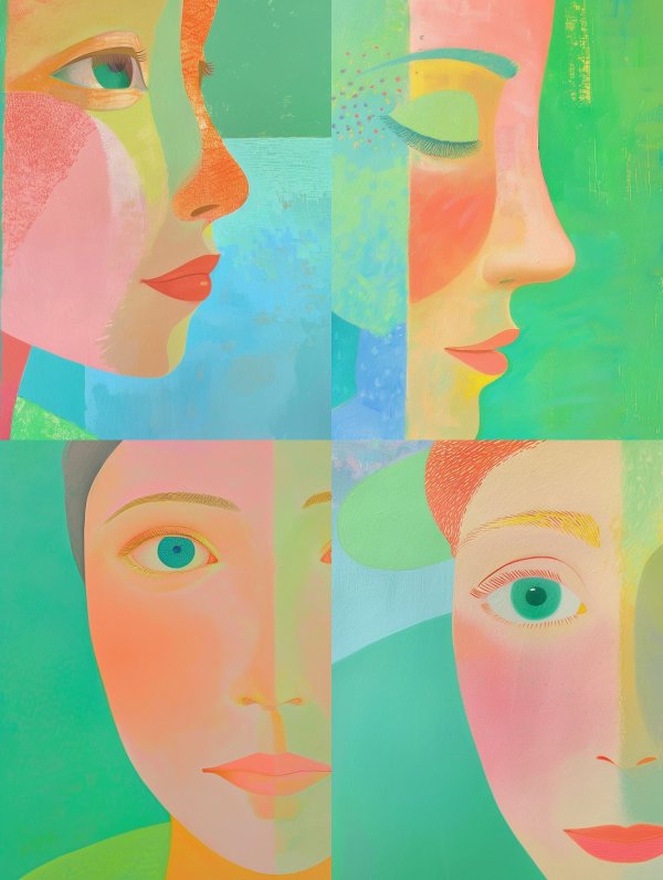Prismatic Portraits in Pastel Hues