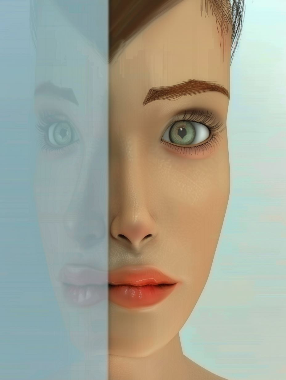 Fragmented Gaze Through Glass - Image 1