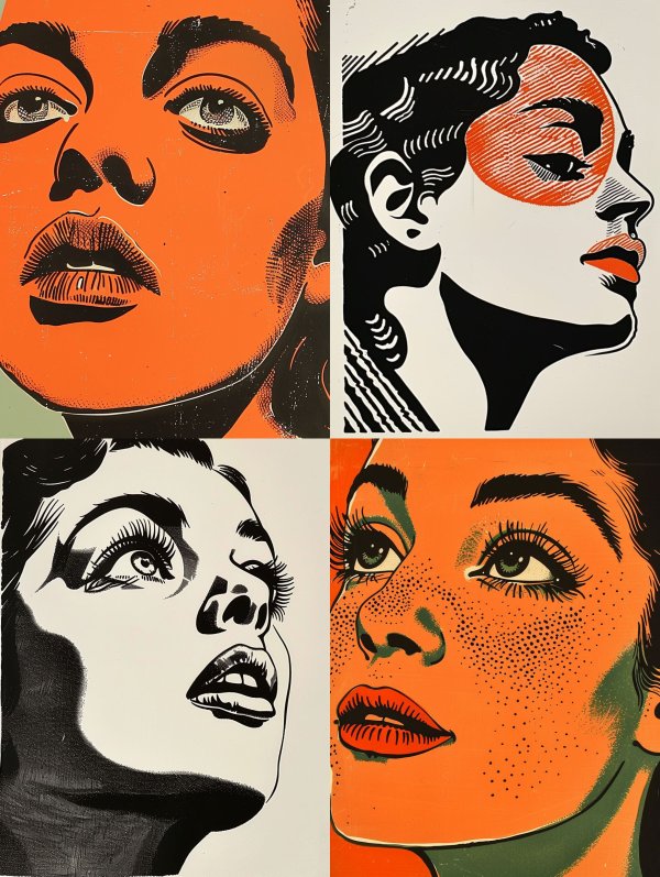 Vibrant Pop Art Quad Portrait Study