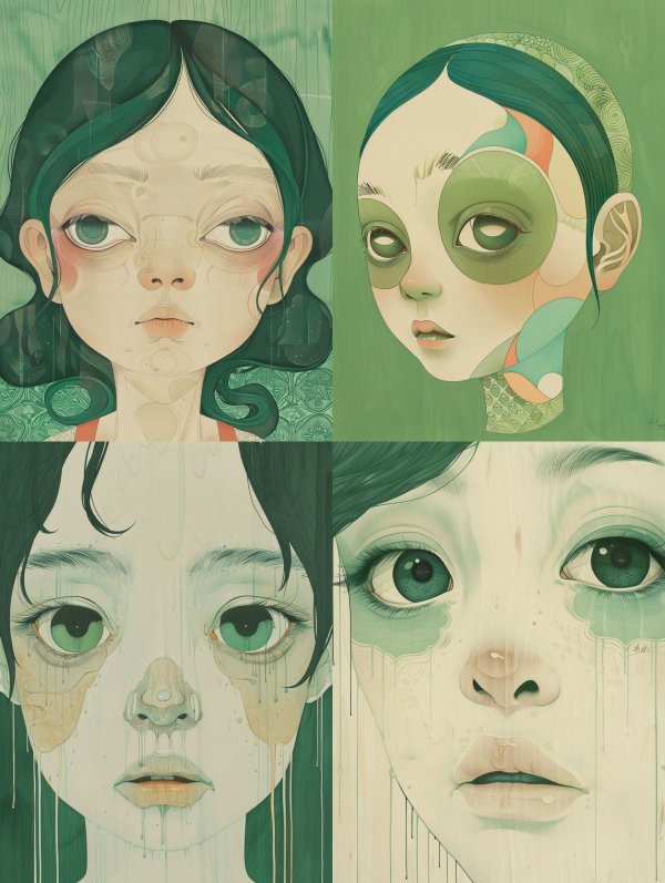 Ethereal Melancholy in Muted Green