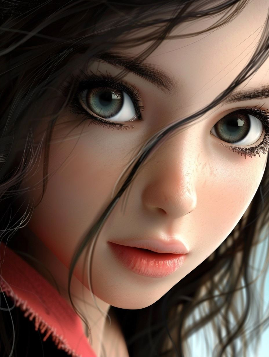 Ethereal Gazes: Digital Portrait Study - Image 2