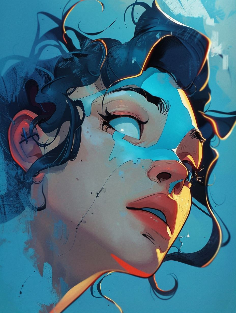 Azure Visions: Digital Portrait Collection - Image 1