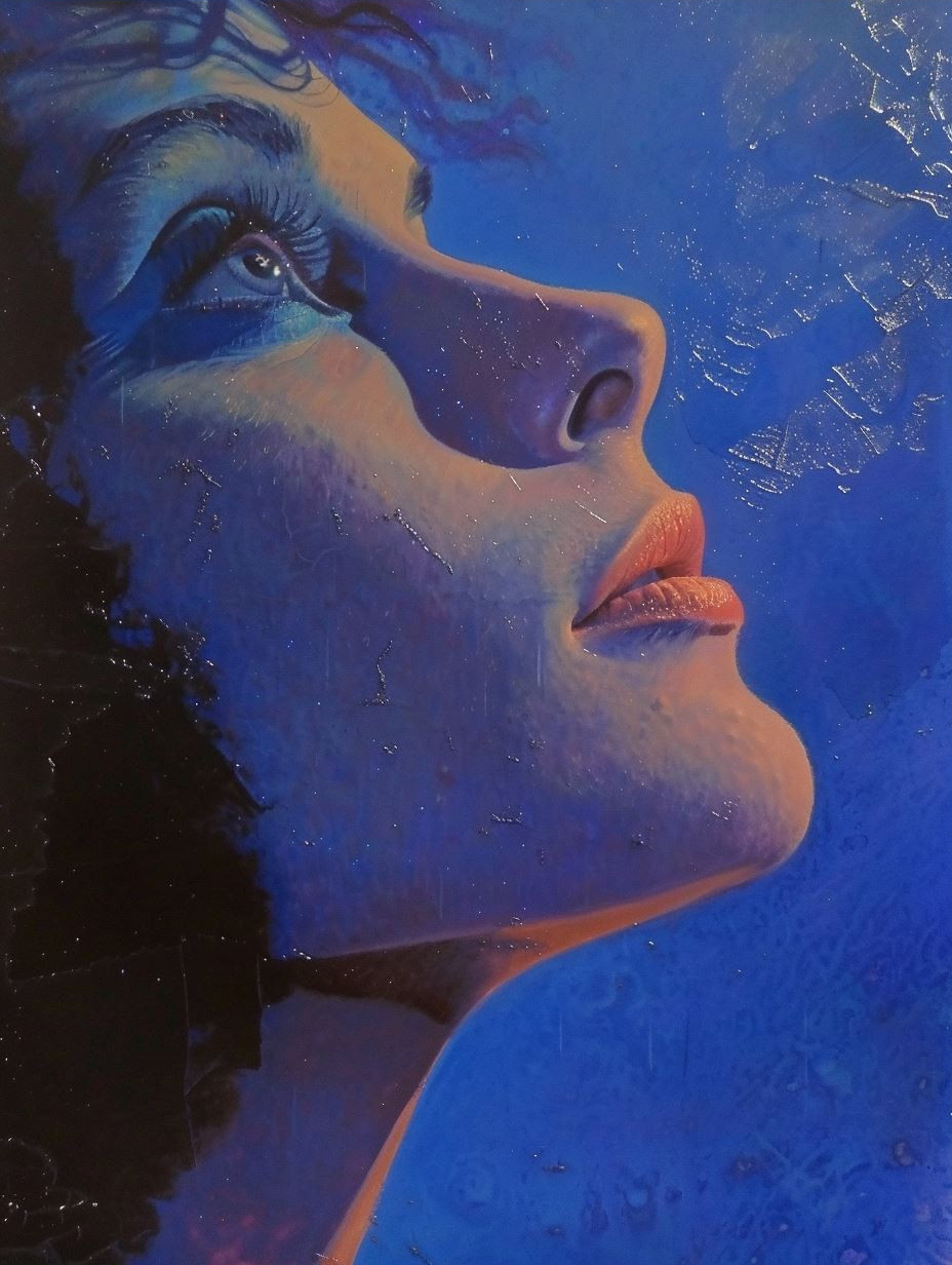 Celestial Gaze in Deep Blue - Image 3