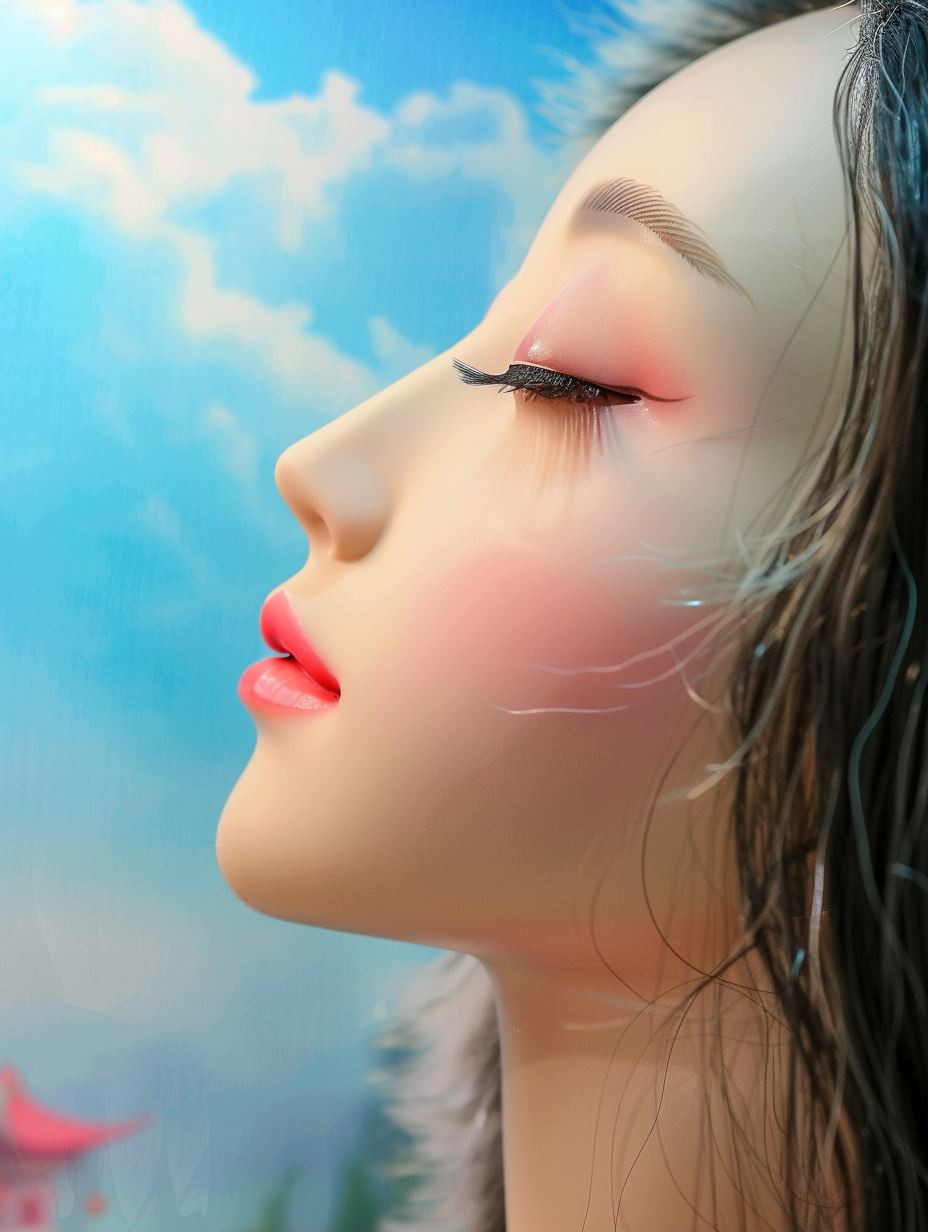 Ethereal Gaze in White Feathers - Image 2