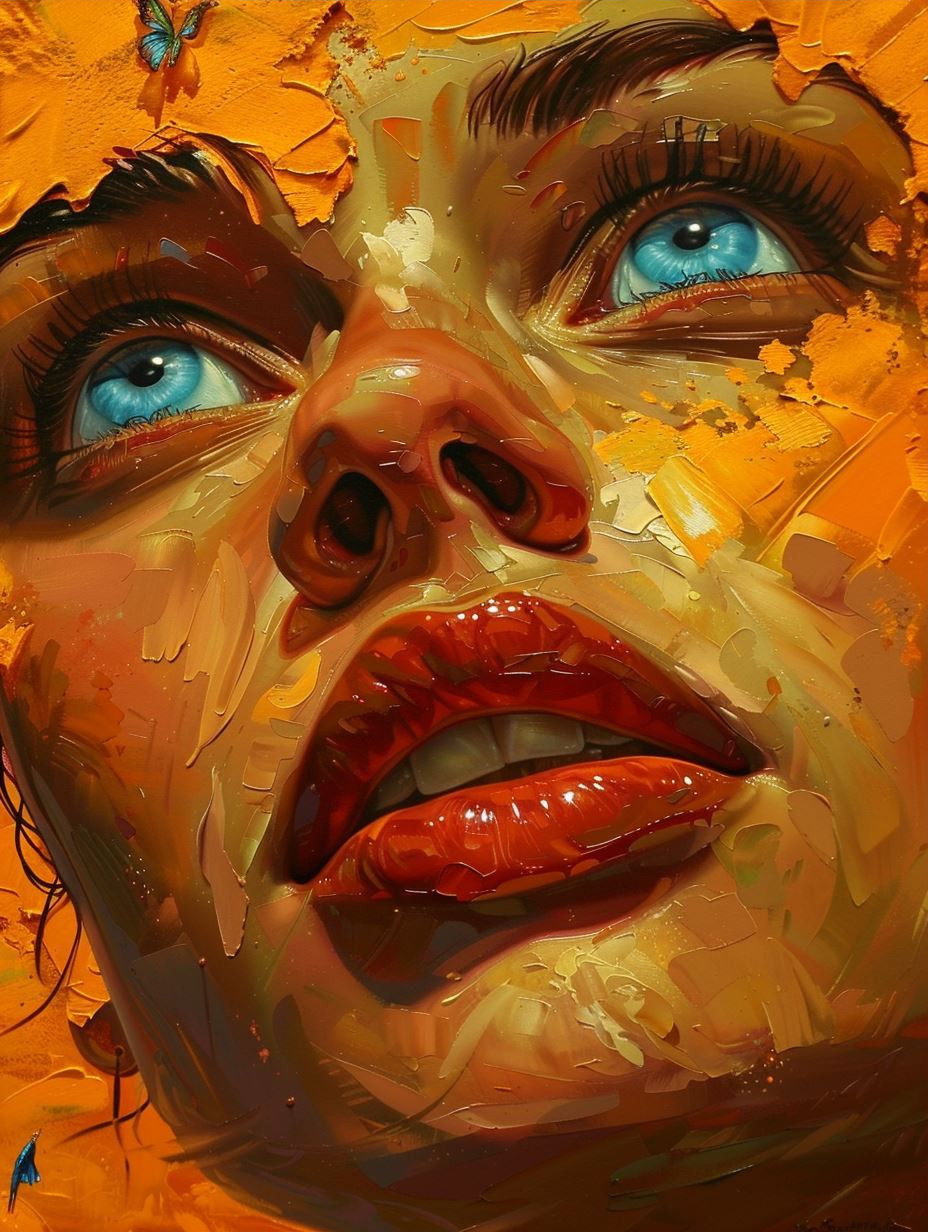 Radiant Amber Portrait Study - Image 3