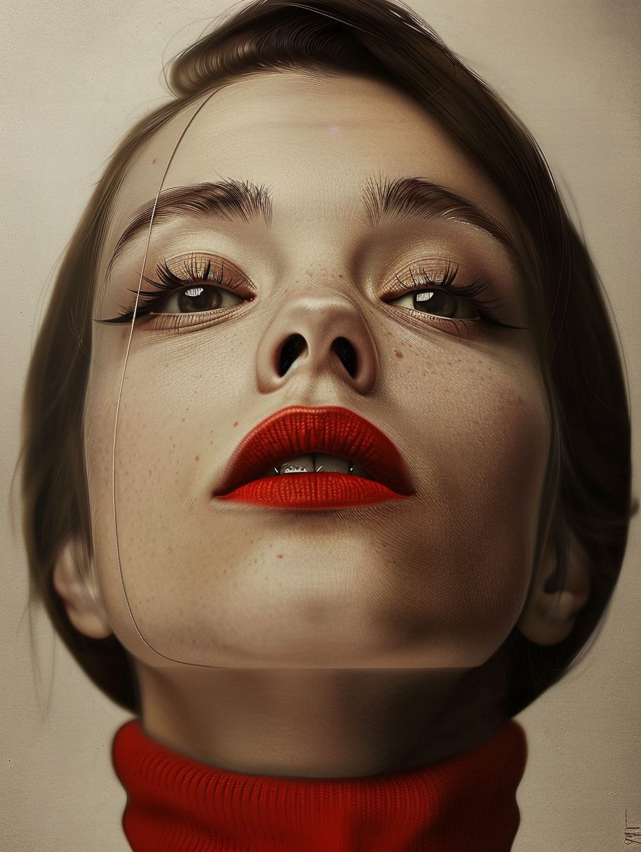 Bold Crimson Lip Portraits - Image 4