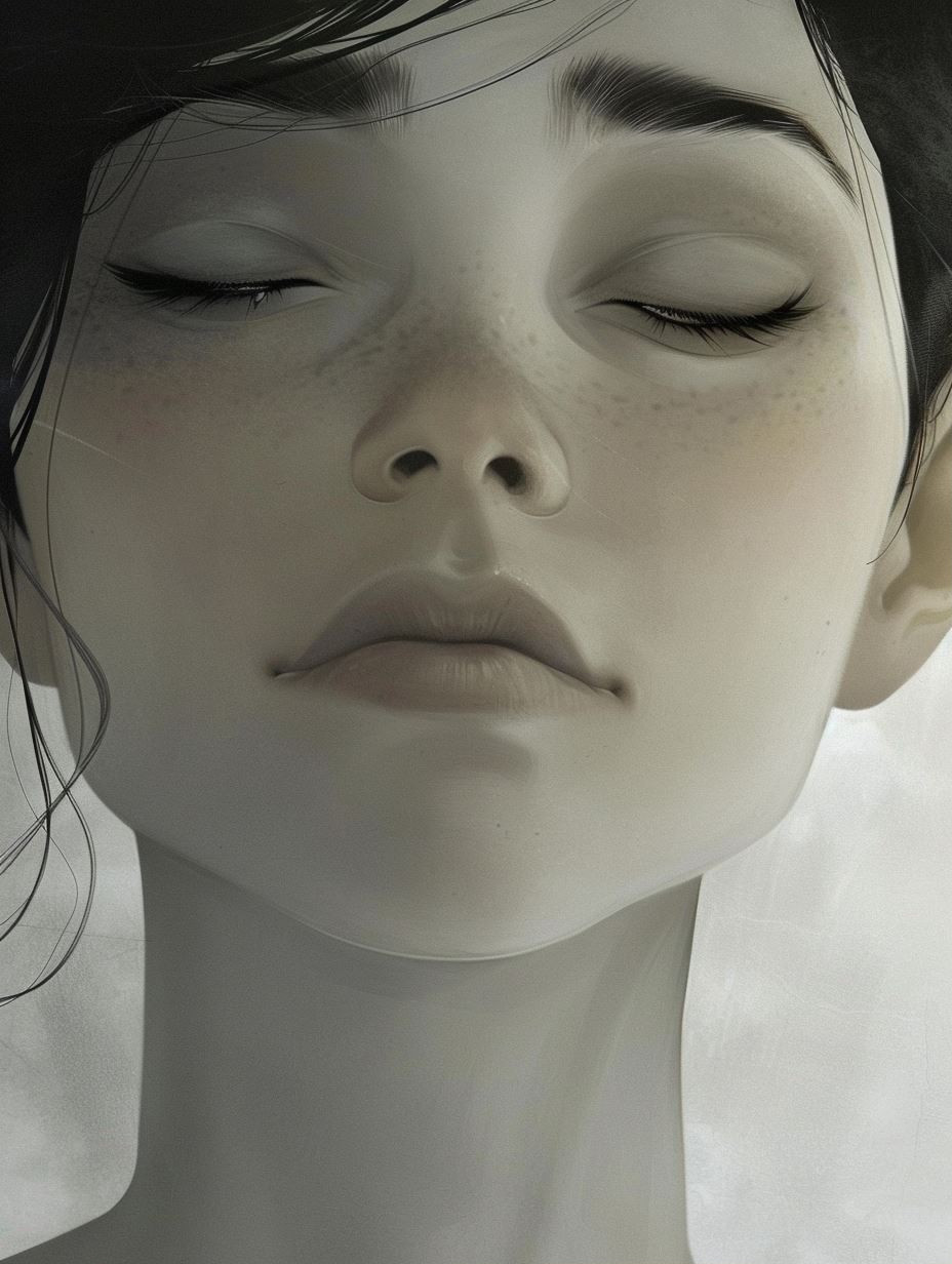 Serene Porcelain Dream Portrait