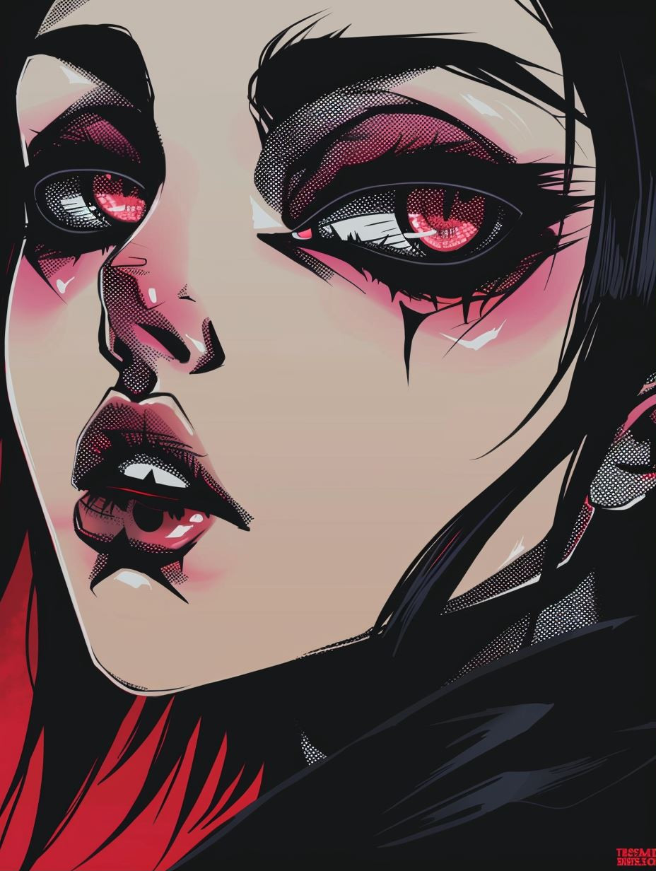 Crimson Gaze Cyberpunk Noir