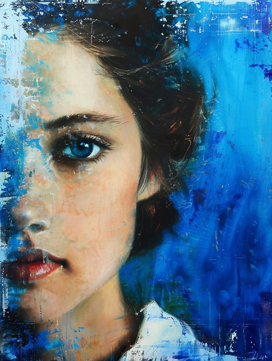 Azure Dreams of Ethereal Faces - Image 2
