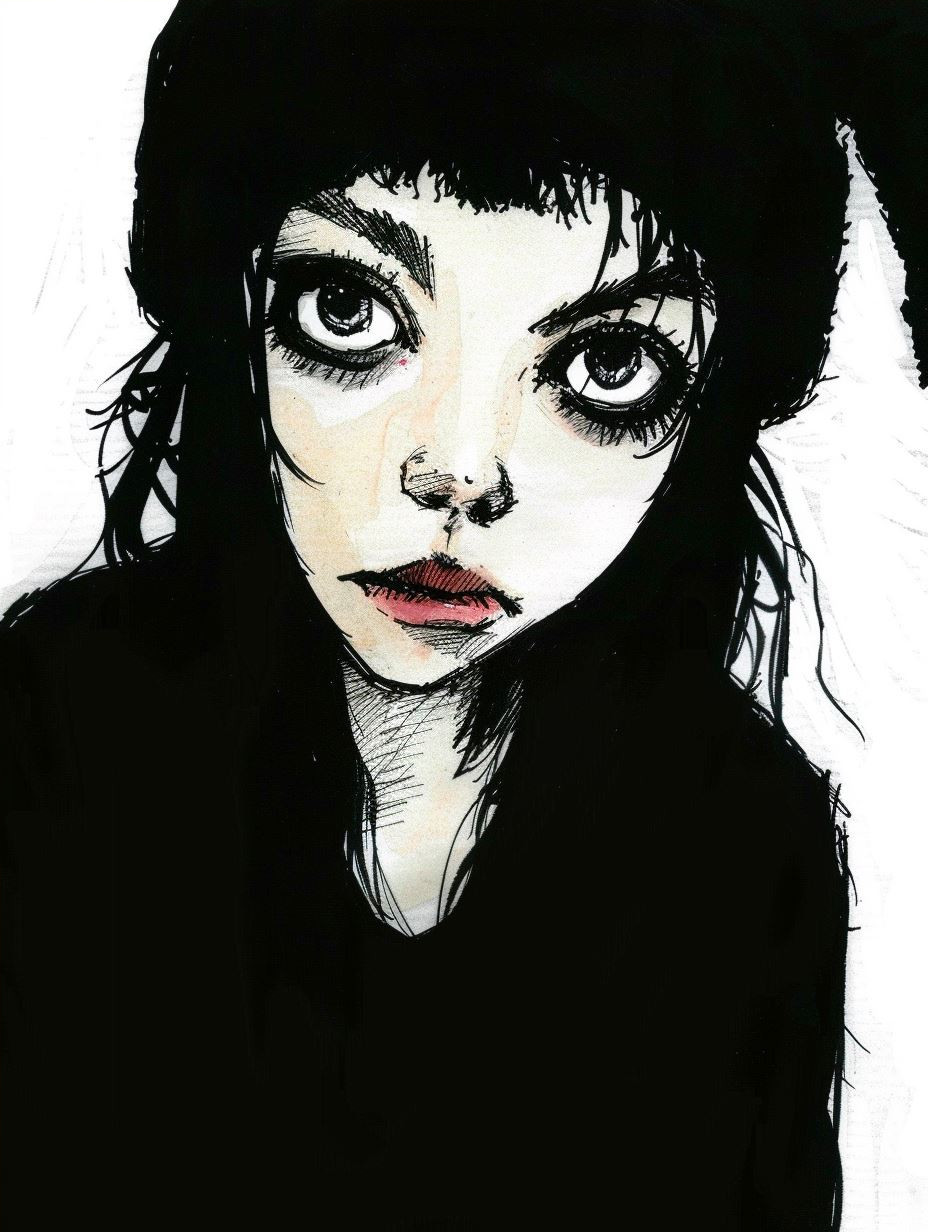 Melancholy Gaze in Dark Shadows - Image 4