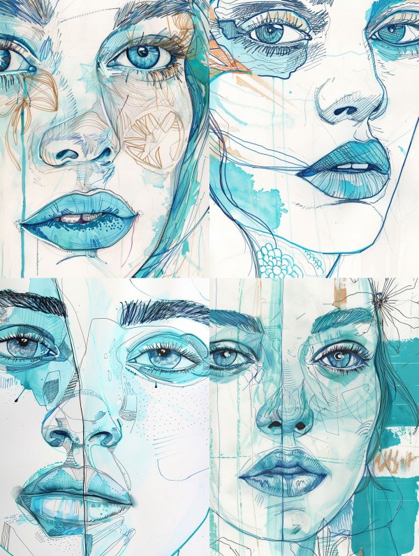 Fragmented Azure Portrait Studies