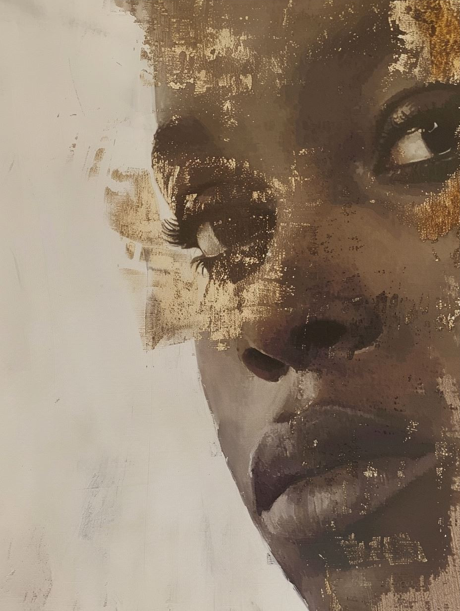 Ethereal Gilded Fragmented Portrait - Image 3