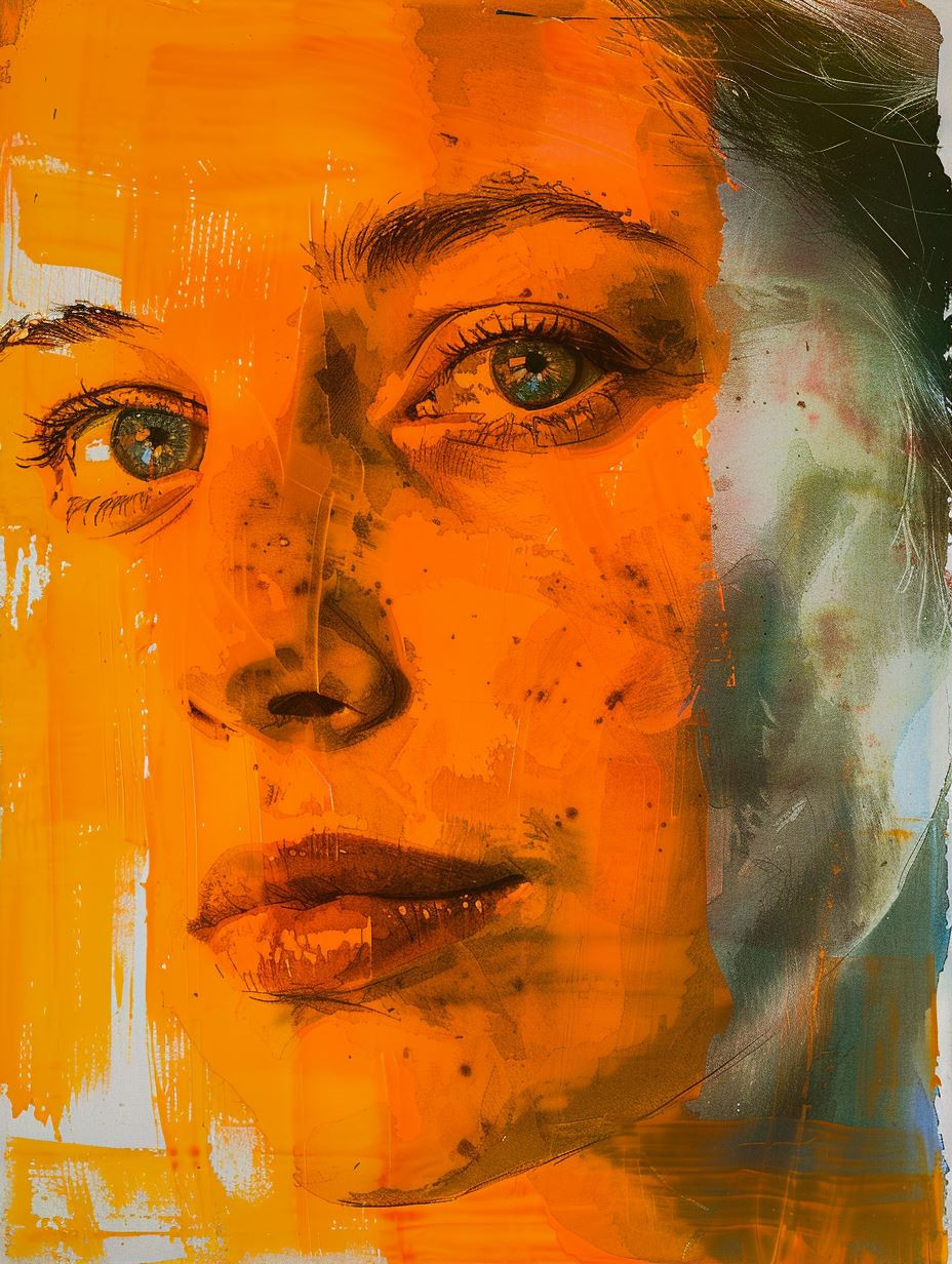 Fragmented Portraits in Amber Light - Image 1