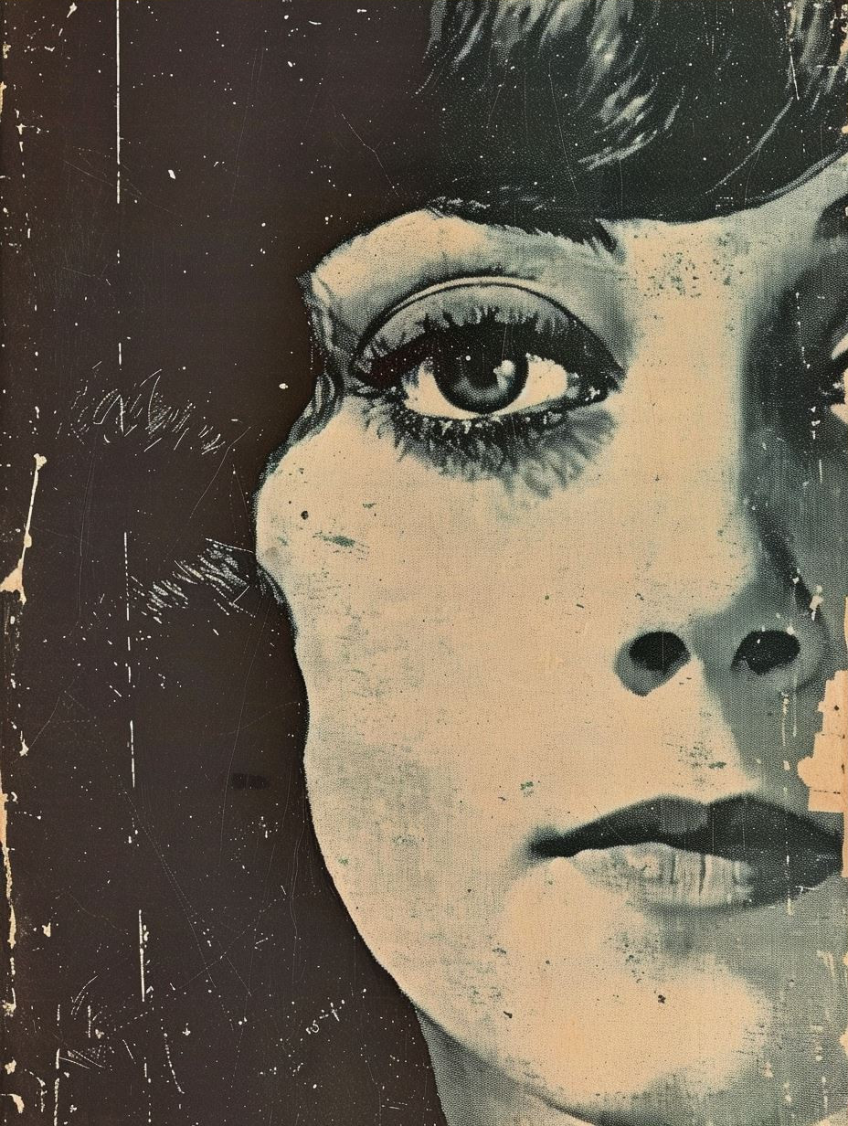 Vintage Collage of Four Feminine Faces - Image 3