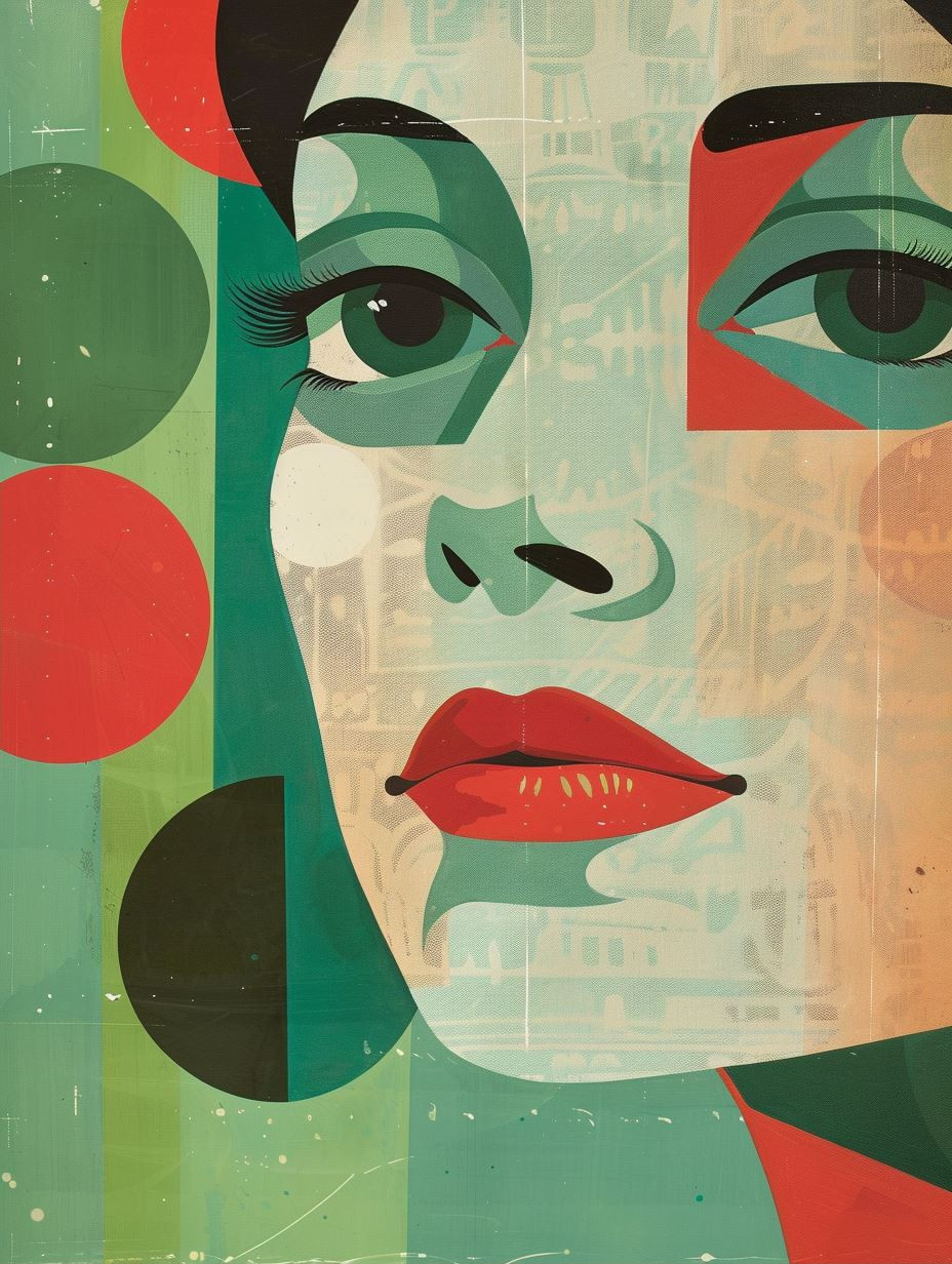 Modernist Geometric Portrait Study - Image 2