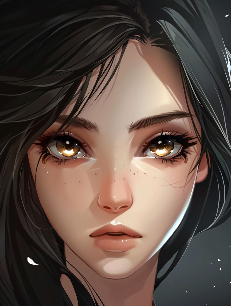 Amber Gaze Ethereal Portrait - Image 2