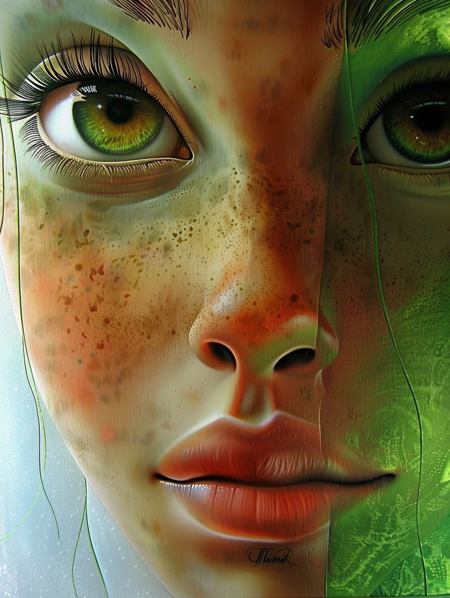 Ethereal Green Gaze Portraits - Image 4